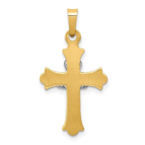 Kazi Luxury 14k Two-tone Claddagh Cross Pendant